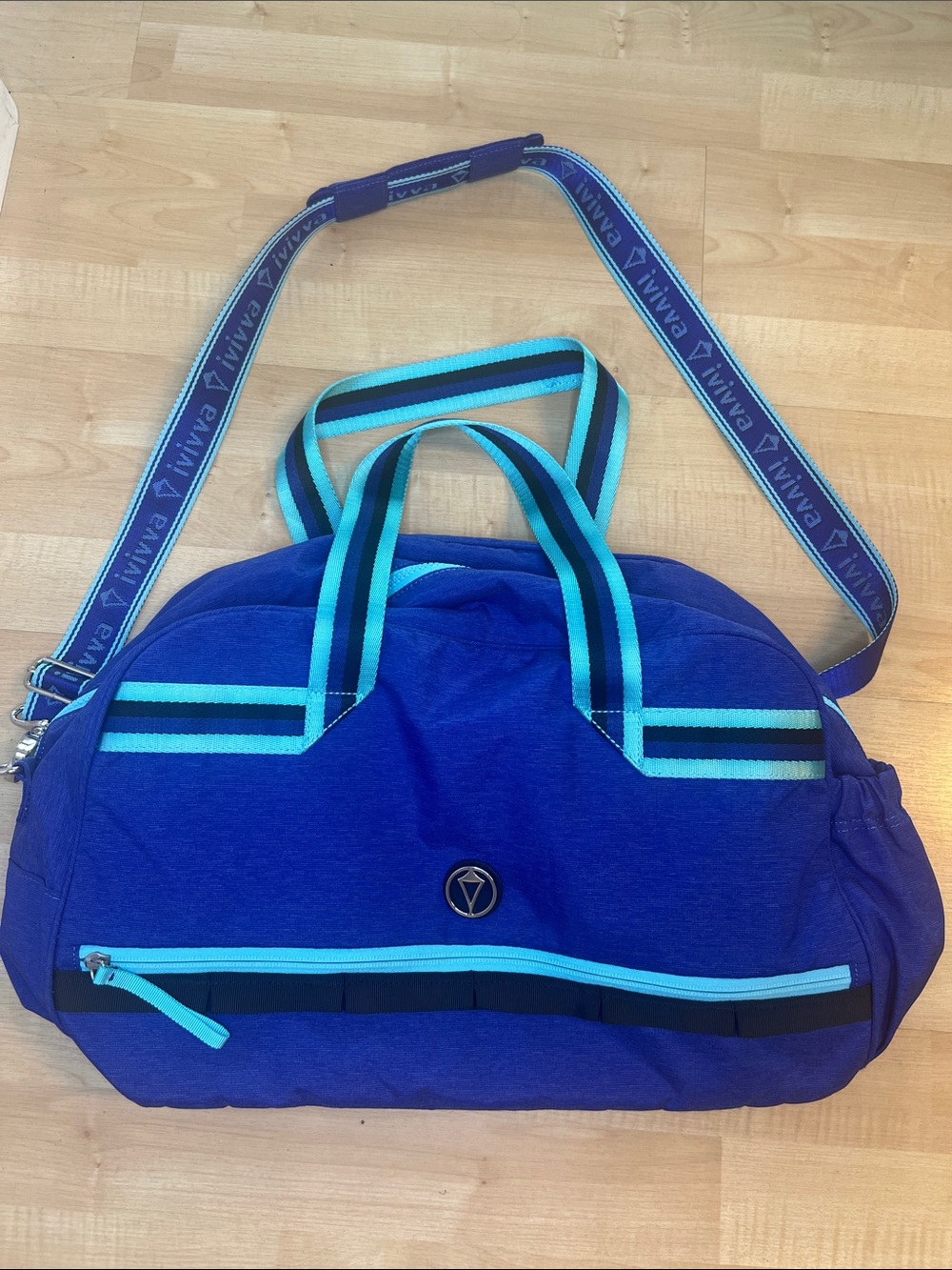Ivivva Blue Duffel Bag with Teal Accents